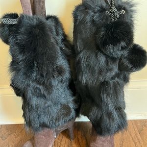 2sets of a pair. Genuine rabbit fur leg warmer